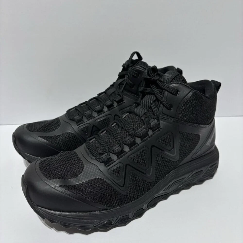 Bates Men’s Rush Mid Cut Black Sneakers, Size 8.5 EW